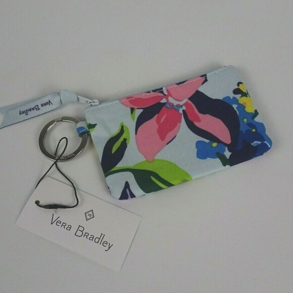 New Vera Bradley Zip ID Card Holder Coin Case Marian Floral Small Wallet - Picture 3 of 9